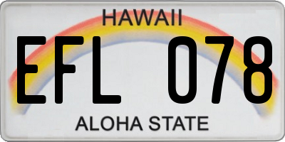 HI license plate EFL078