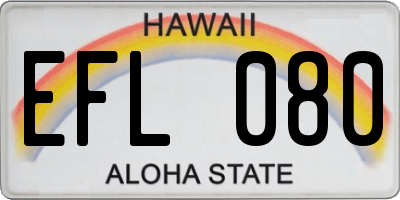 HI license plate EFL080