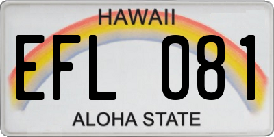 HI license plate EFL081