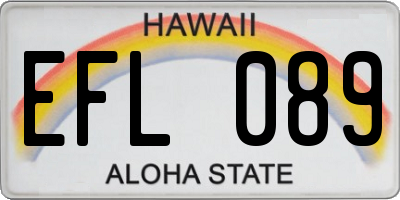 HI license plate EFL089