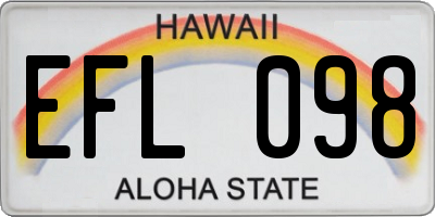 HI license plate EFL098