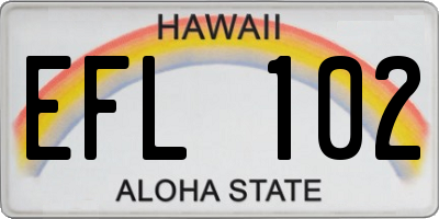 HI license plate EFL102
