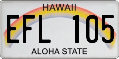 HI license plate EFL105