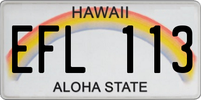 HI license plate EFL113