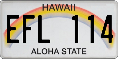 HI license plate EFL114