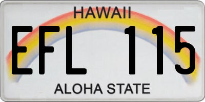 HI license plate EFL115