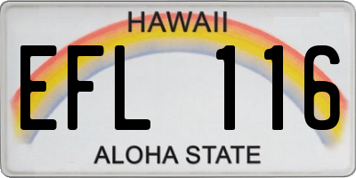 HI license plate EFL116