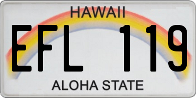 HI license plate EFL119