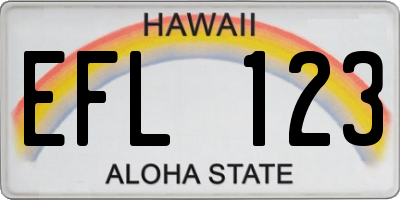 HI license plate EFL123