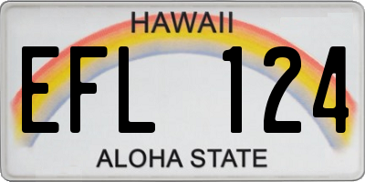HI license plate EFL124