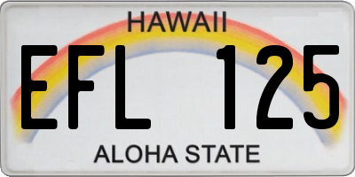 HI license plate EFL125