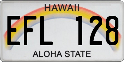 HI license plate EFL128