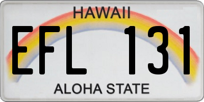 HI license plate EFL131