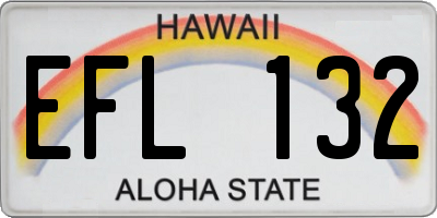 HI license plate EFL132