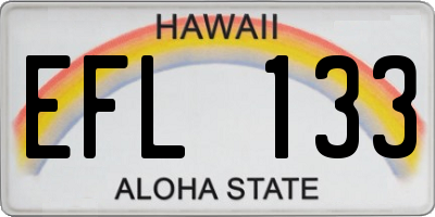 HI license plate EFL133