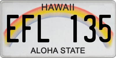 HI license plate EFL135