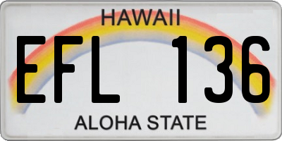 HI license plate EFL136