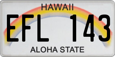 HI license plate EFL143