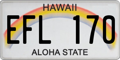 HI license plate EFL170