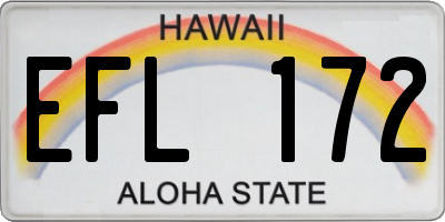 HI license plate EFL172