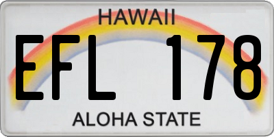 HI license plate EFL178