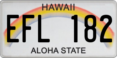 HI license plate EFL182