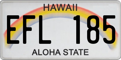 HI license plate EFL185