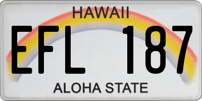 HI license plate EFL187