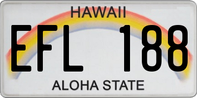 HI license plate EFL188