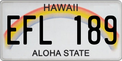 HI license plate EFL189