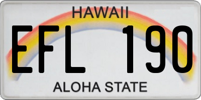 HI license plate EFL190