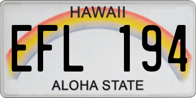HI license plate EFL194