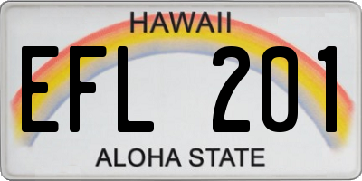 HI license plate EFL201