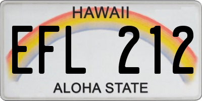 HI license plate EFL212