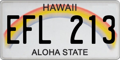 HI license plate EFL213