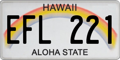 HI license plate EFL221