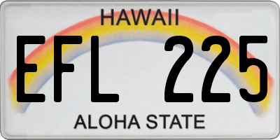 HI license plate EFL225