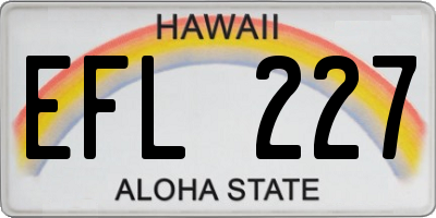 HI license plate EFL227