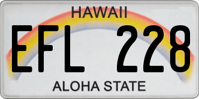 HI license plate EFL228
