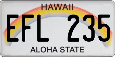 HI license plate EFL235