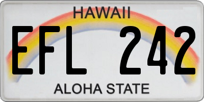 HI license plate EFL242