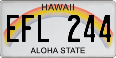 HI license plate EFL244