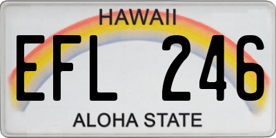 HI license plate EFL246