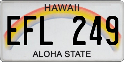 HI license plate EFL249