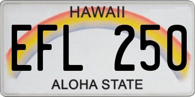 HI license plate EFL250