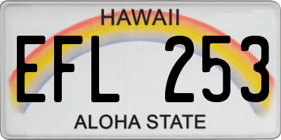 HI license plate EFL253