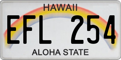 HI license plate EFL254