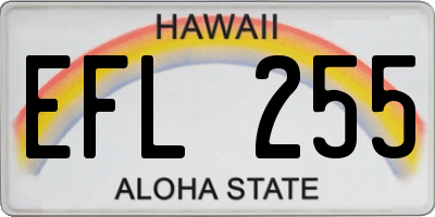 HI license plate EFL255