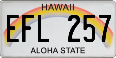 HI license plate EFL257