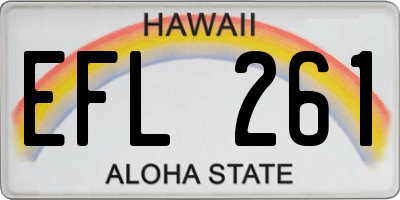 HI license plate EFL261